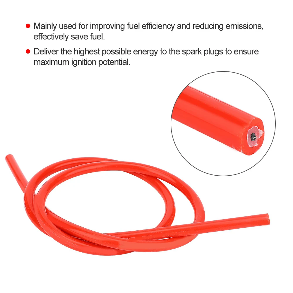 Auto Ignition Cable Ignition Wire Ignition Cable 8mm Silicone Spark Ignition Cable Wire Car Auto Accessory Replacements Part