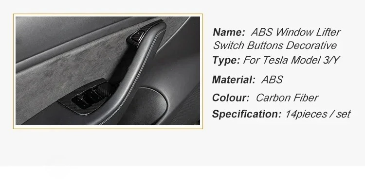 Fensterheber-Schalterabdeckung für Tesla Model Y/3/3+ Highland Ausstattungsrahmen Tastenaufkleber 2017-2024 Auto-Innenausstattung Zubehör – Detail 4