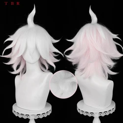 Nagito Komaeda Cosplay Wig High Quality Anime Pink White Gradient Long Heat Resistant Synthetic Hair Halloween Wigs + Wig Cap