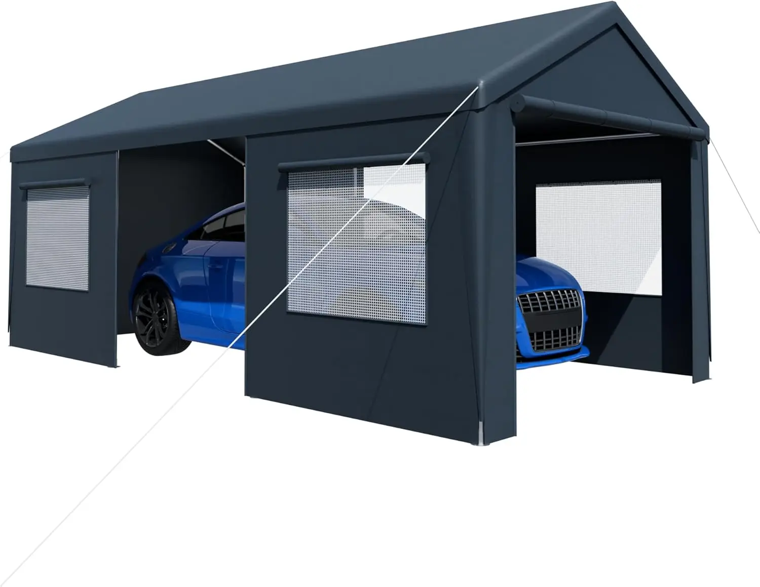 Carport 13’ X 20’ X 10’, Carport Canopy Heavy Duty, Portable Carport Garage With Removable Sidewalls And Roll-Up Doors &