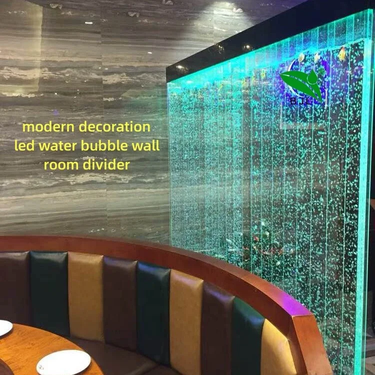 

Customization.Led Light Color Changing Dancing Bubble Water Wall Decorations for Restaurant Home