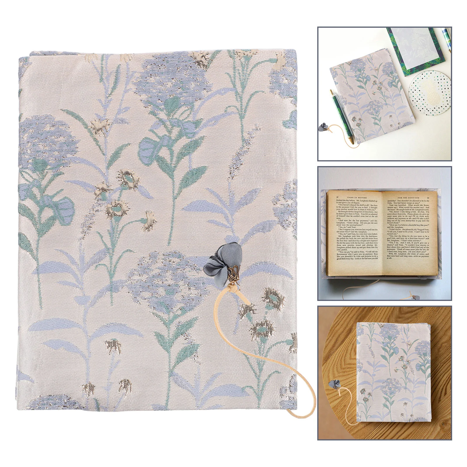 Fabric Book Cover Notebooks Protection Sleeve Stylish Protector Dandelion Powder