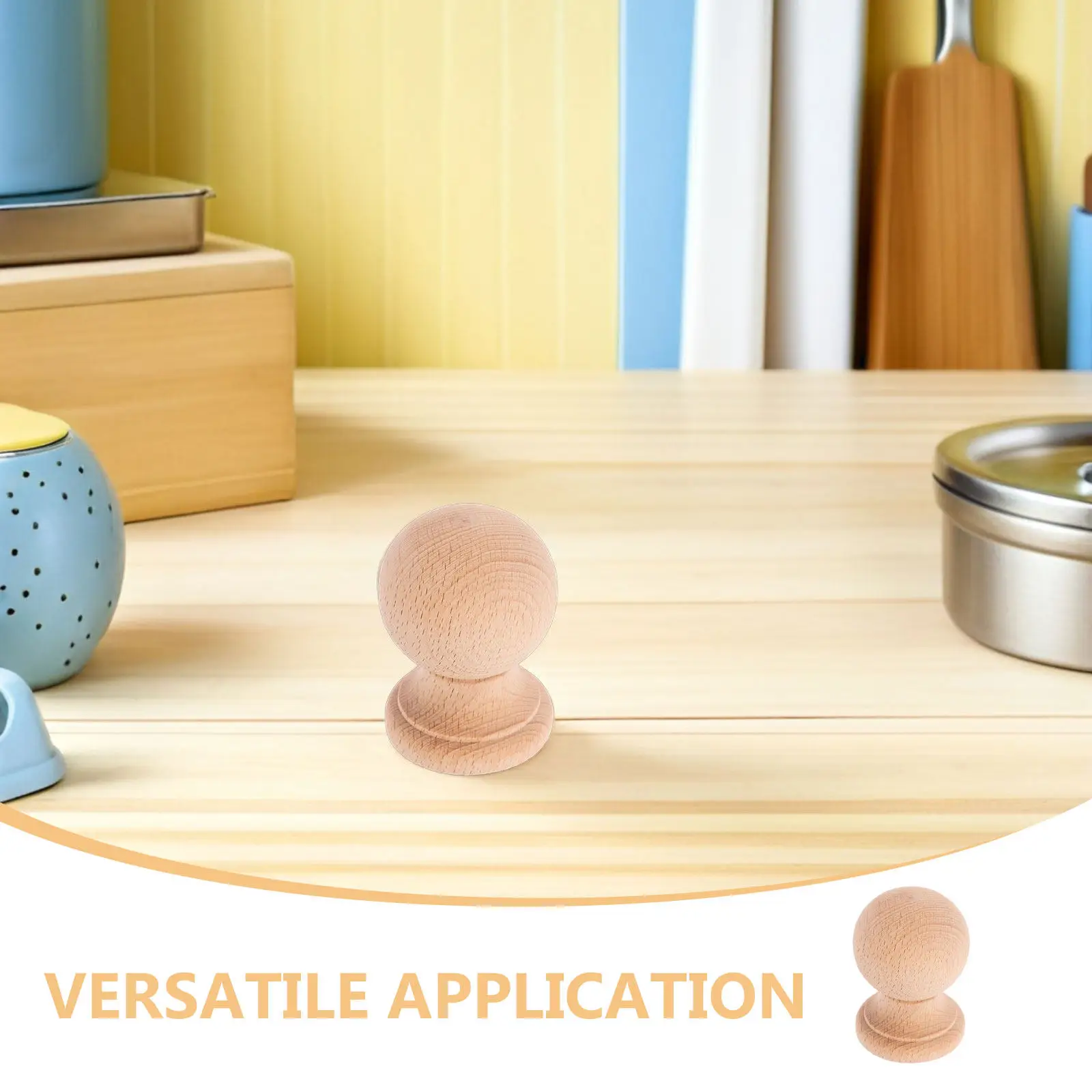 2Pcs Solid Wood Unfinished Curtain Finials Decorative Wooden Post Cap Stair Railing Bedpost Topper Replacement Rod End