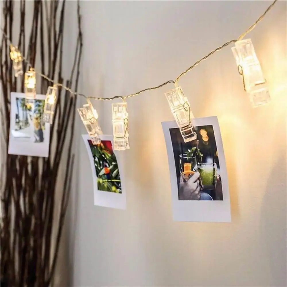10LED Fairy Lights Photo Clip String Light USB/Battery Powered Lights For Bedroom Christmas Party Photo Wall Wedding Decor