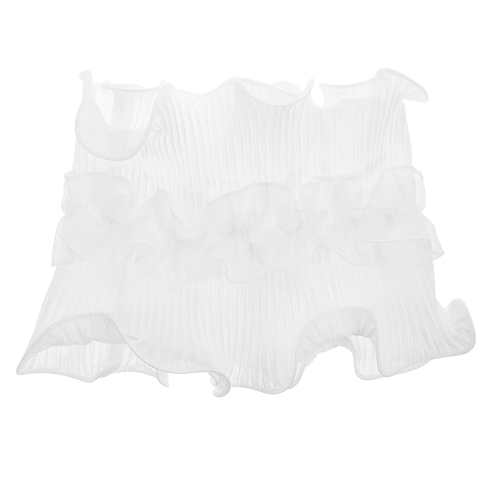 

Detachable Ruffle Neck Collar For Women White Faux Turtleneck Shawl Scarf Knitwear Insert Layering Piece Versatile Collar