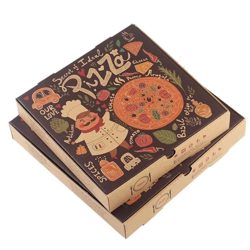8 12 14 16 Inch Wholesale Custom Printed Pizza Box Cheap Corrugated Packaging Paper Pizza Boxes with Logo