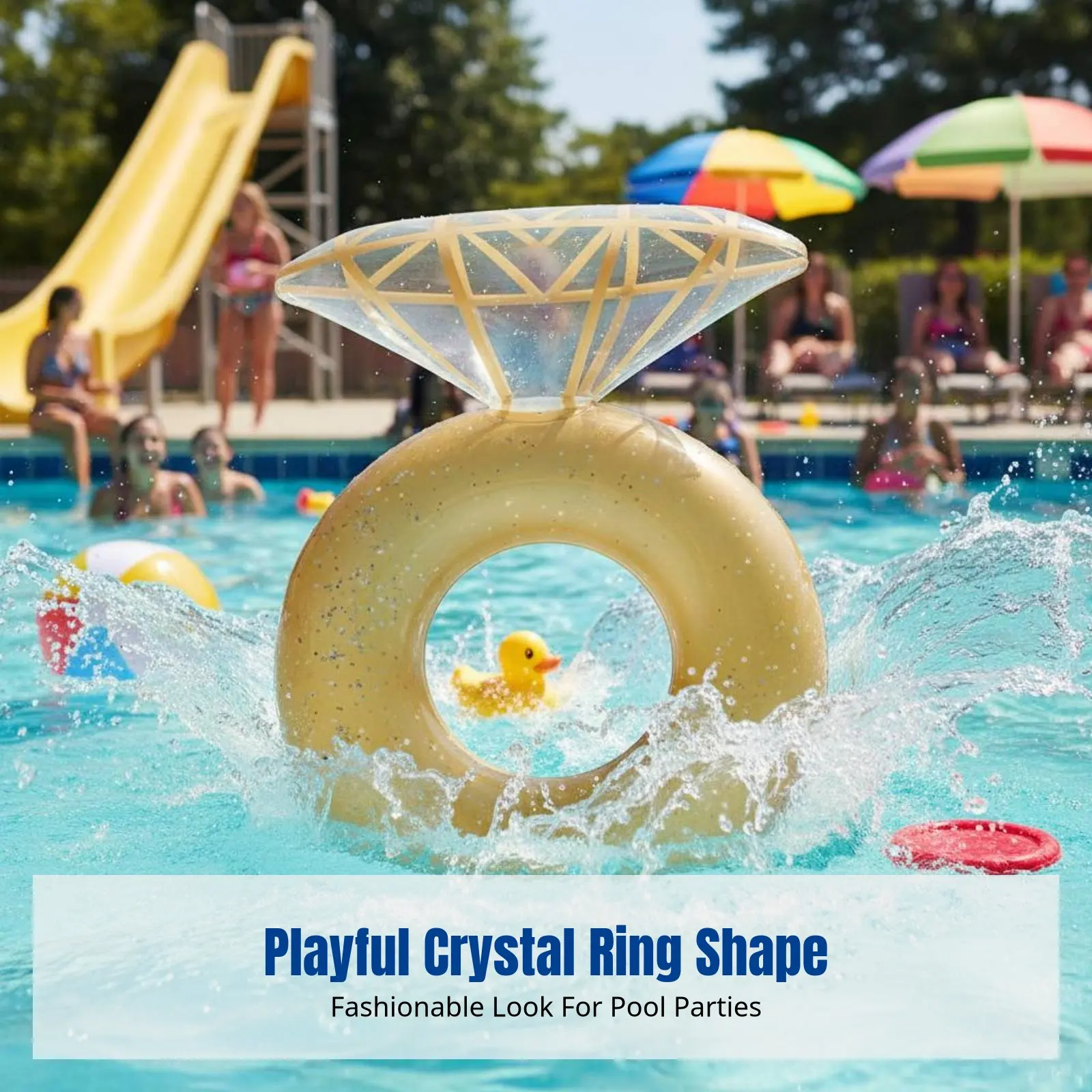 

Надувной кристальный круг для бассейна, плавательный круг из ПВХ, для водных развлечений для взрослых