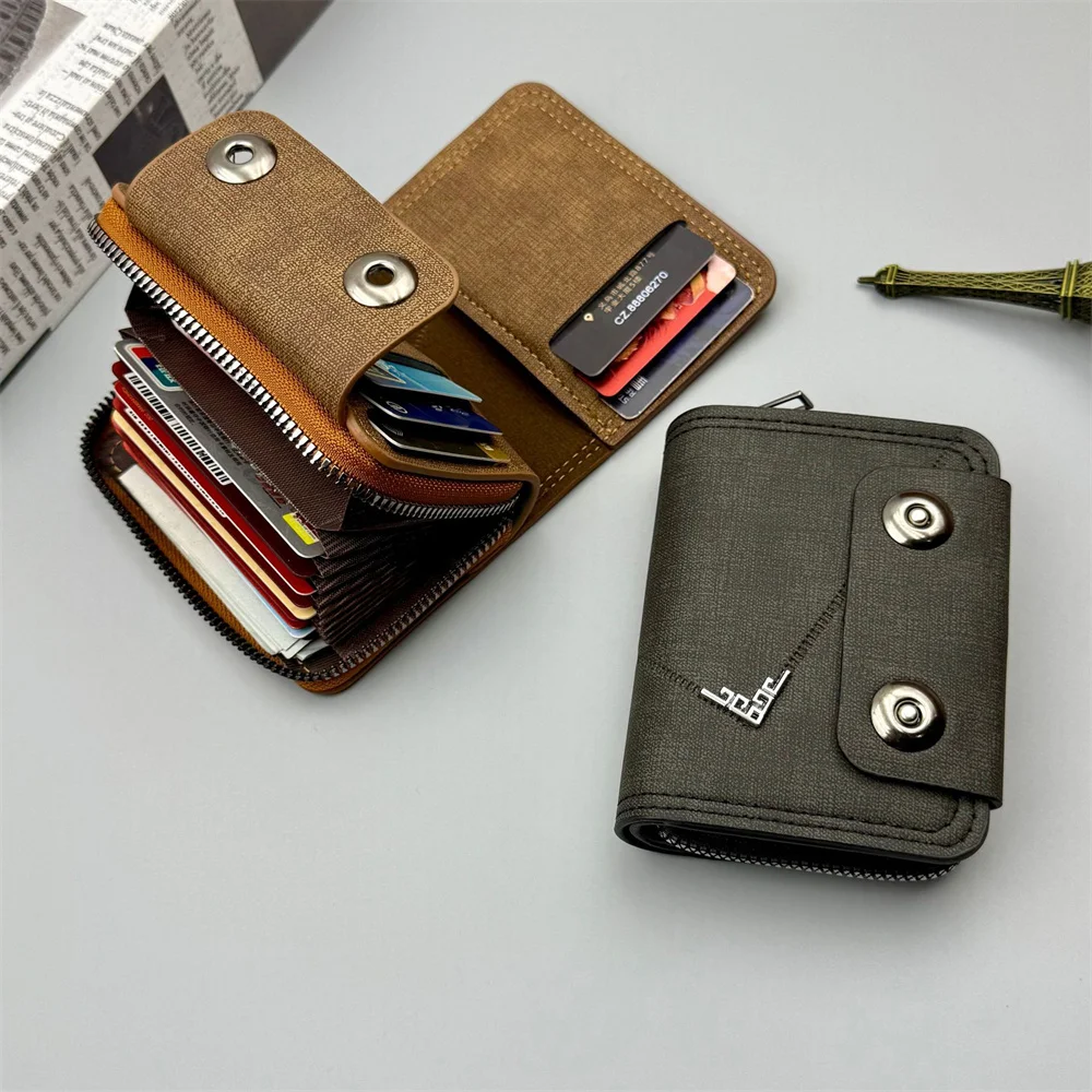 

Double Buckle Card Holder Men'S Wallet Coin Purse For Casual Work Everyday Carry