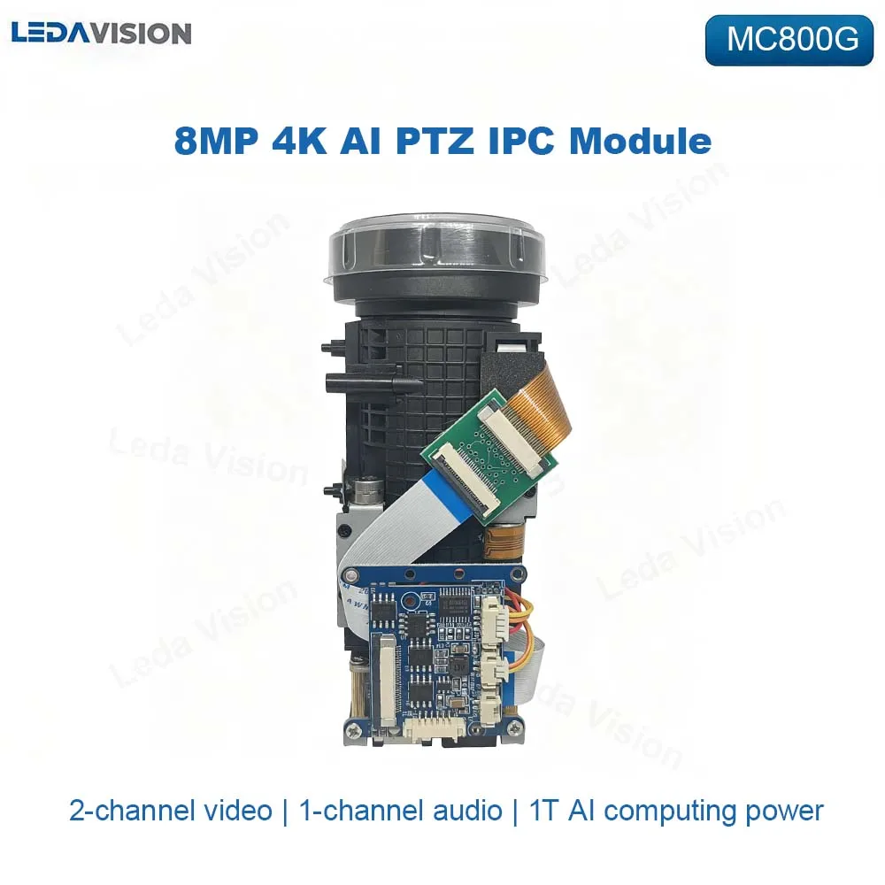 MC800G 8MP 4K AI PTZ IP Camera Module Sony IMX415+SSC339G 36x Auto Focus Electric Zoom Lens Full Color CCTV Security PCB Board