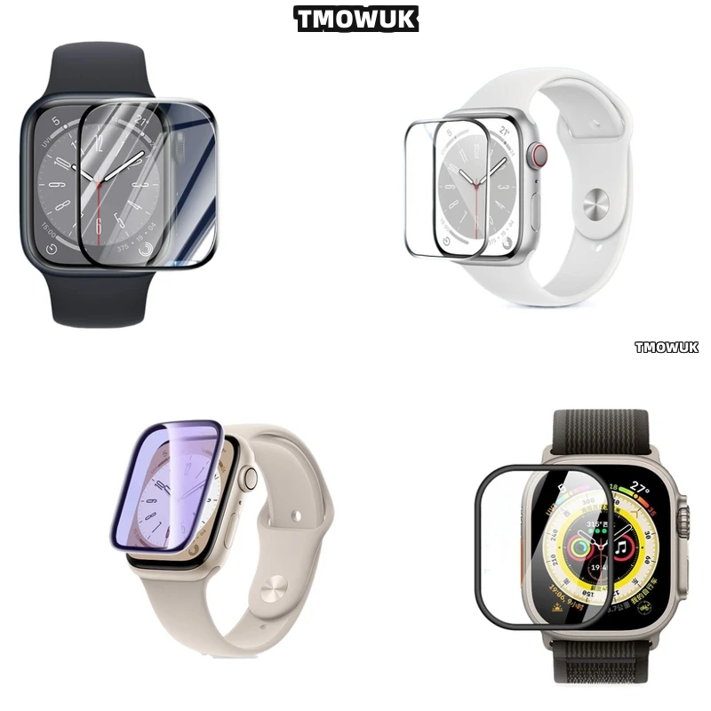 

For Apple Watch 1 2 3 4 5 6 7 8 9 10 SE 38 41 45 44 42 49 MM Flexible Cover Shield Impact Resistance Bubble-Free