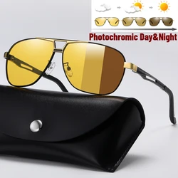 Chameleon Photochromic Sunglasses Day And Night Dual-use Male Color Change Lens Men's Driving Night Vision Polarized Sunglasses