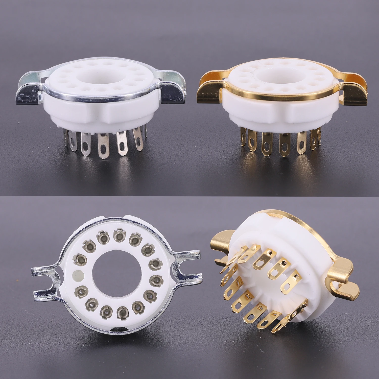 5PCS 14Pins Ceramic Tube Socket GZC14-F Vacuum Tube  DIY HIFI  Audio Amplifier Chassis Mount