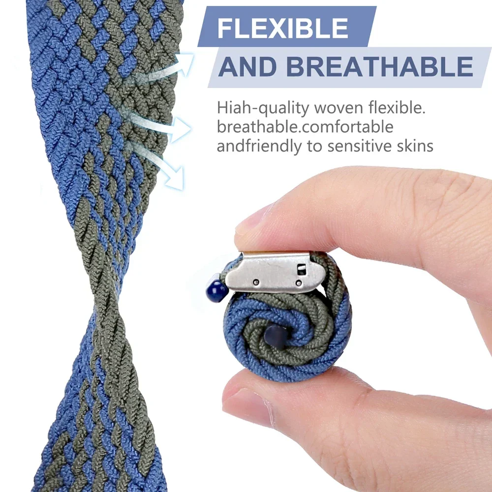 Nylon Braided Solo Loop For Oppo Watch 41mm 46mm Breathable  Band For OPPO Watches Bracelet Accessories Replacement