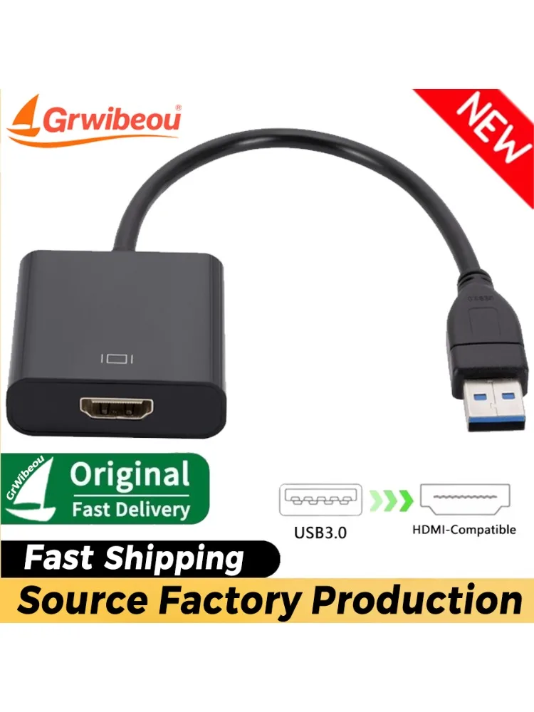 Konwerter USB 3.0 na HDMI, adapter USB3.0 na HDMI z obsługą HD 1080P, adapter audio-wideo do PC, HDTV, laptopa, projektora — zdjęcie produktu 7