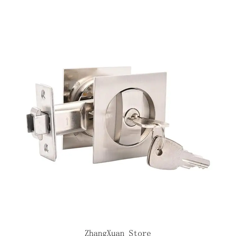 Steel Pocket Door Lock Hardware for Interior Sliding Panel Use 3XUF