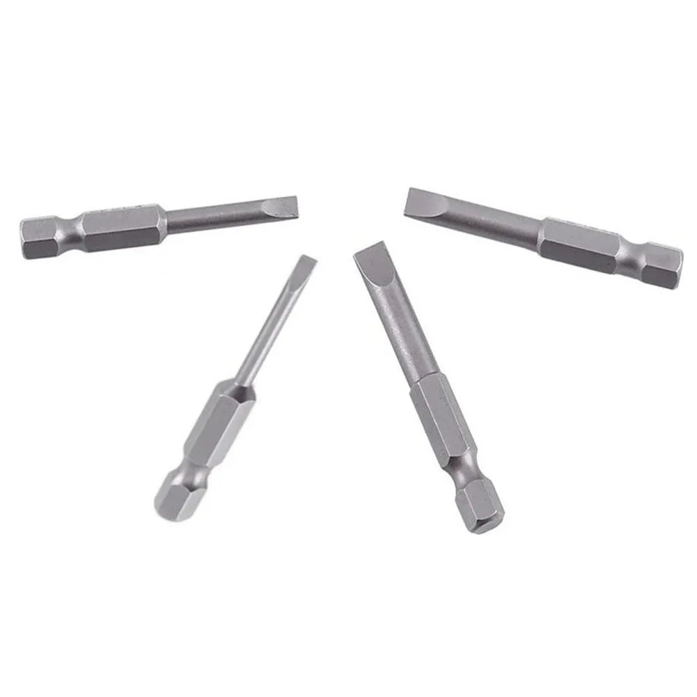 

4pcs Flat Head Screwdriver Bits 50mm Long Magnetic Tip Slotted Screwdriver Bits 3-6mmS2 Steel 1/4 Inch Shank Flat Head Bits