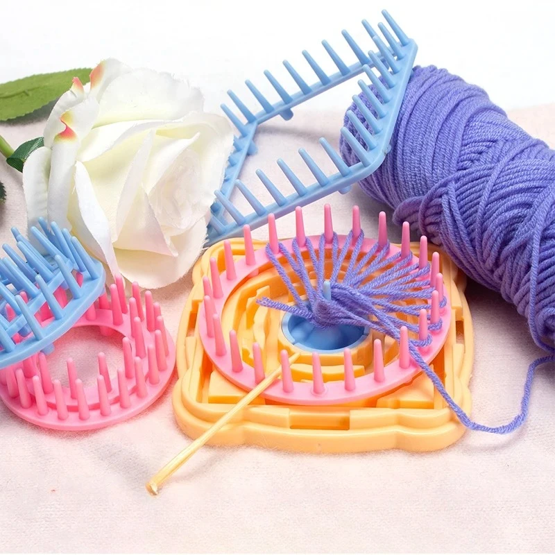 DIY Weaving Tools Square Weaver Yarn Weaver Yarn Weaver Ball Maker Practical Flower Net Square Weaver Plastic Knitter Tools New