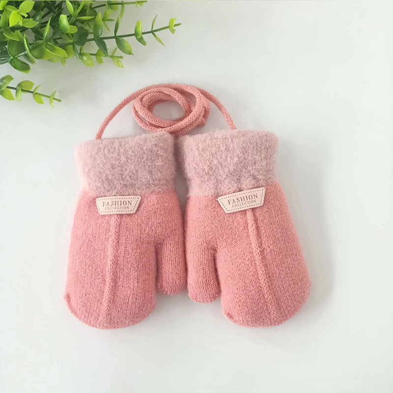 Baby Gloves Winter Boys Girls Knitted Gloves Cartoon Children\'s Gloves Toddler Kids 1-6y Newborn Baby Accessories