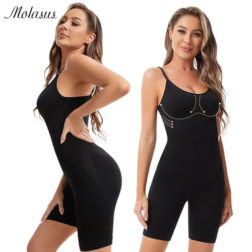 Imagen 1 del producto Body sin costuras para mujer, levantador de glúteos, entrenador de cintura, moldeador de cuerpo con tiras en la espalda, corsé de ropa interior correctiva para mejorar el pecho