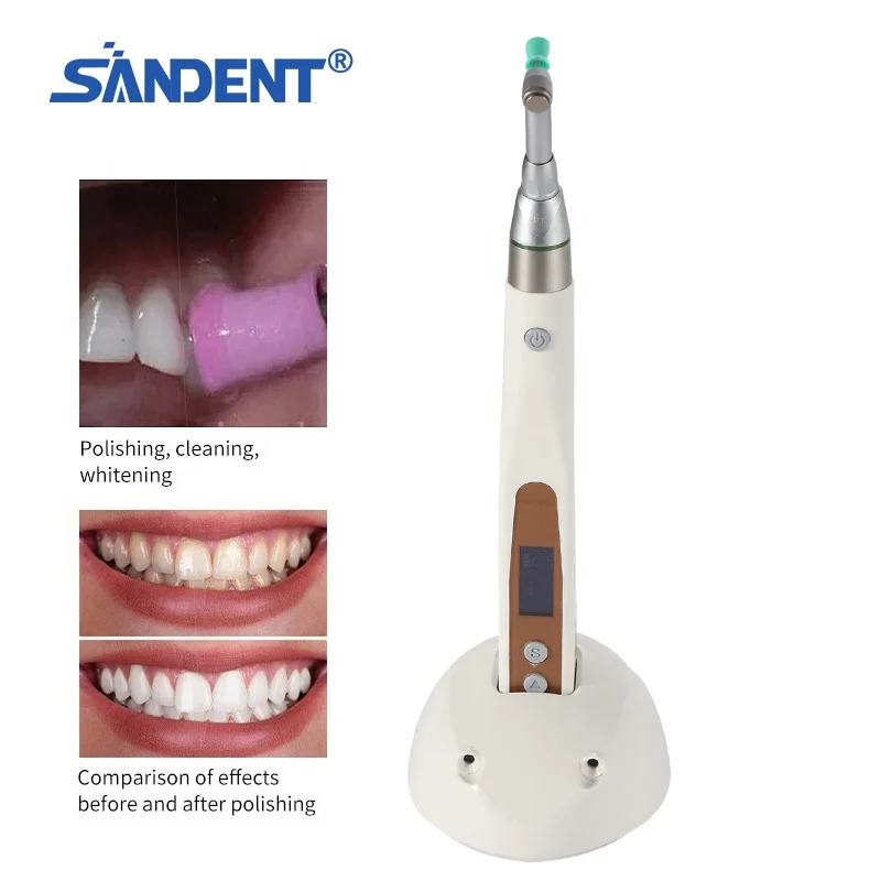 de ntal 360 °   Manipolo per profilassi igienico elettrico senza fili + tazze per angoli profilassi monouso universali