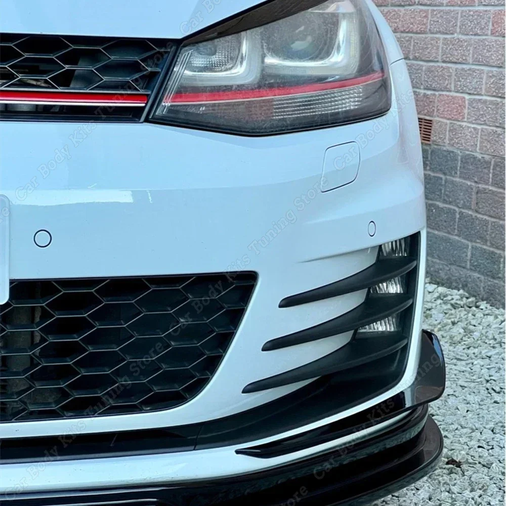 

For VW Golf 7 MK7 GTI GTD 2012 2013 2014 2015 2016 2017 Front Bumper Side Air Vent Trim ABS Gloss Black Canard Lip