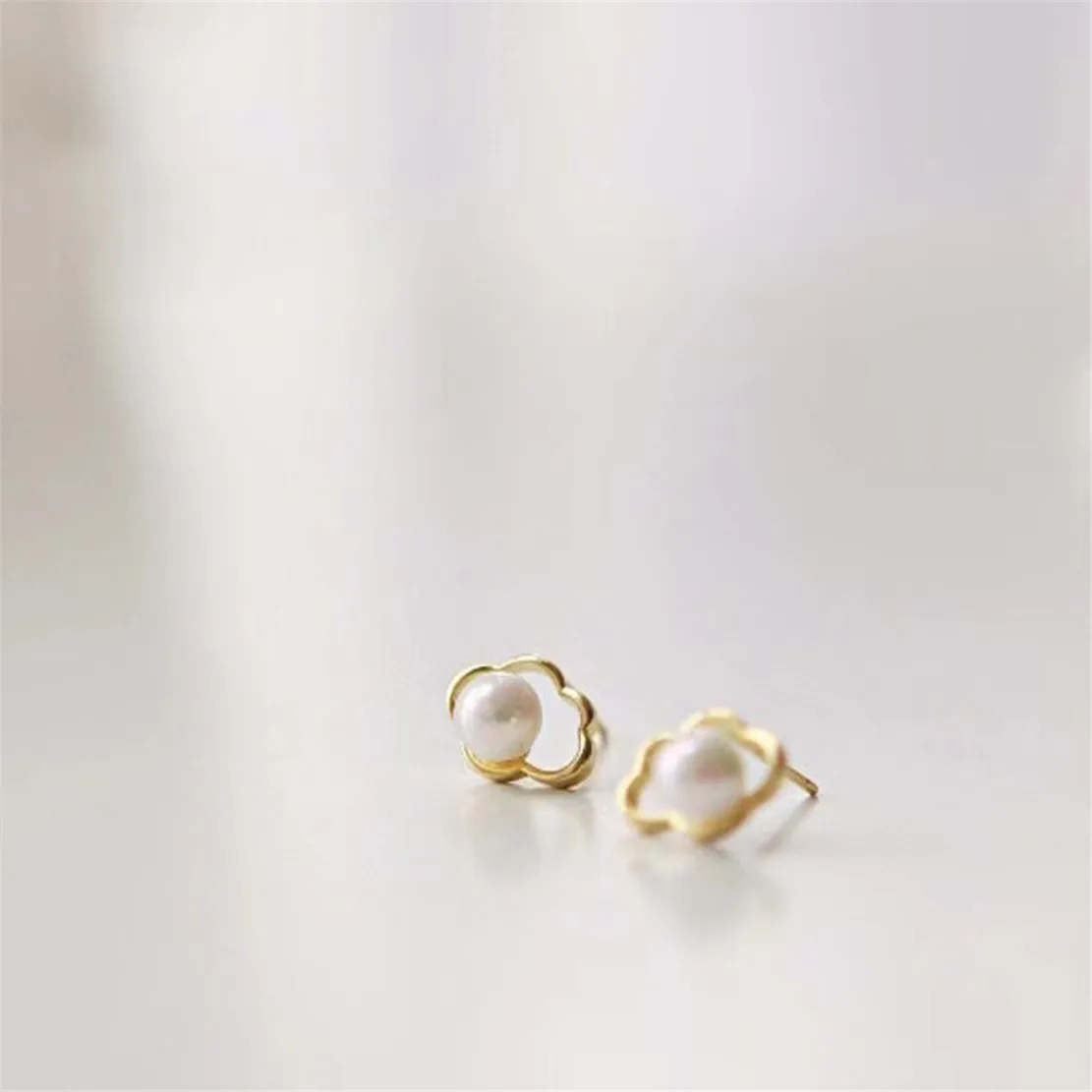 925 Stamped Alloy Gold Plating Pearl Earrings Setting DIY Jewelry Findings, Craft Supplies Handmade Earrings Accessory No Pearl
