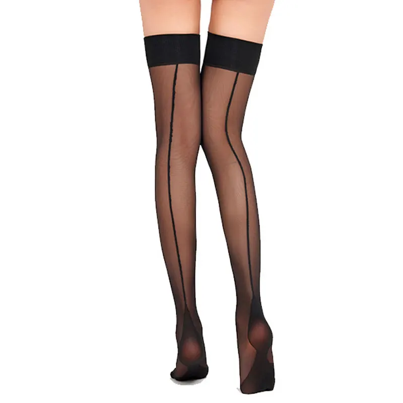 1 Pair Back Vertical Line Thigh High Sock Women Over the Knee Socks Nylons Hosiery Women\'s Sexy Stockings