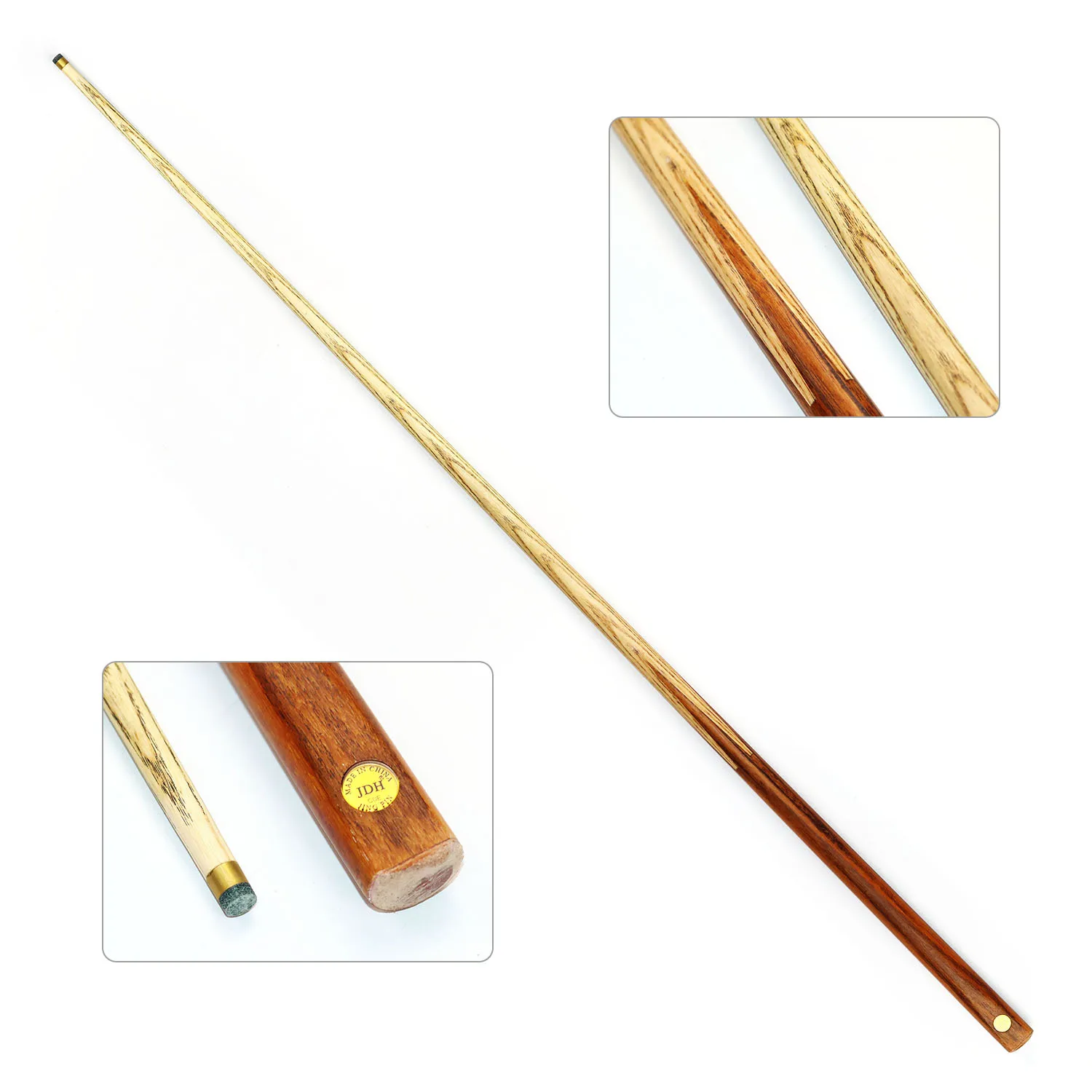 عصا سنوكر JDH بطول 1.2 متر مع عمود خشب الرماد للعب الأطفال/الأطفال، عصا سنوكر غير قياسية لعبة بلياردو صغيرة