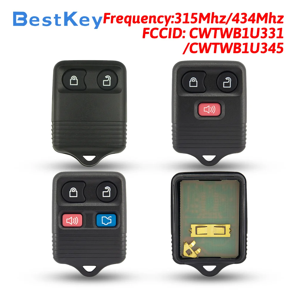 Best Key 315/434MHz Keyless Remote Fob Transmitter for Ford Maverick Escape Edge Explorer Focus Mustang F‑Series 1998‑2014