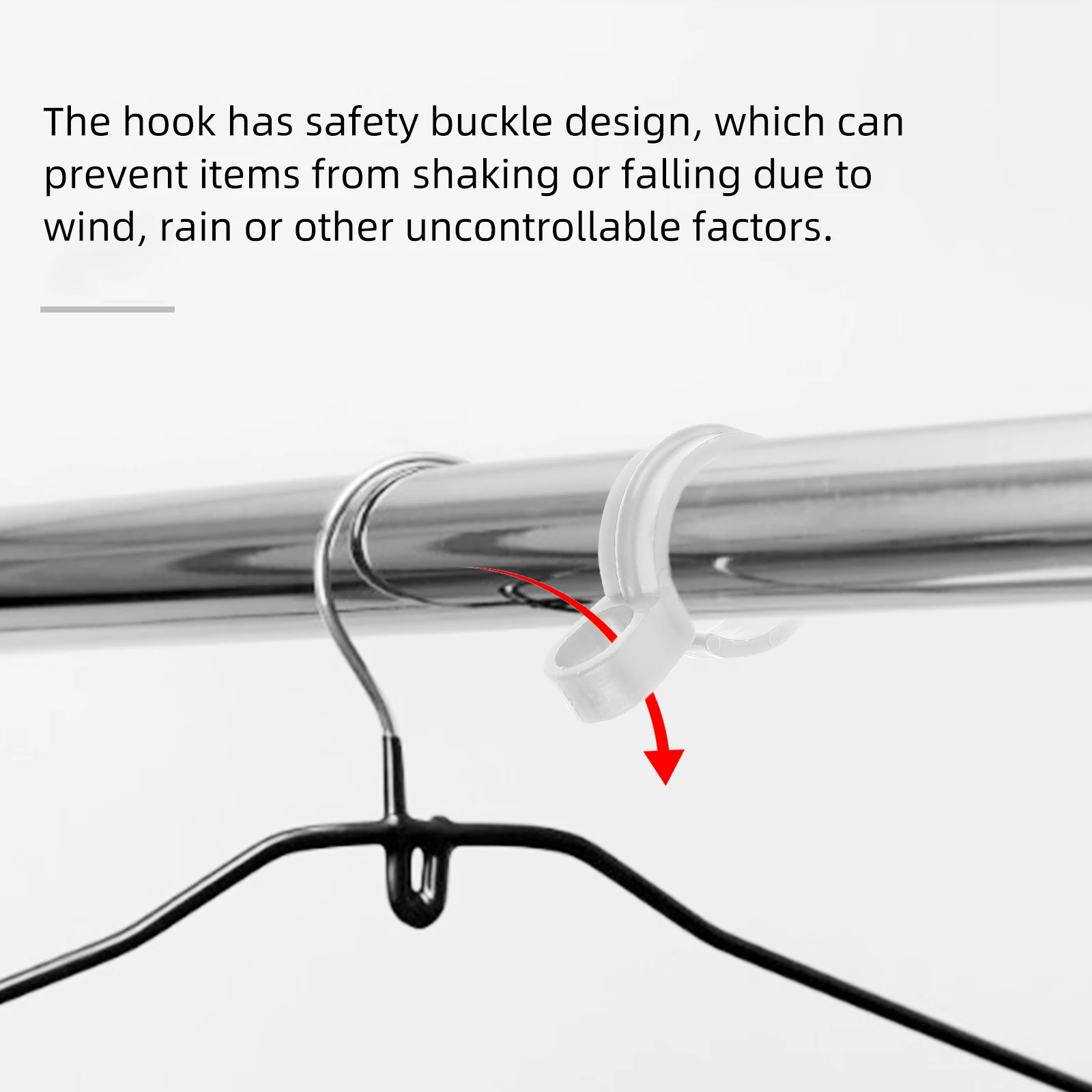 

100Pcs Windproof Hooks Clothes Hanger Buckle Outdoor Laundry Drying Accessories Strong Fixing Hold