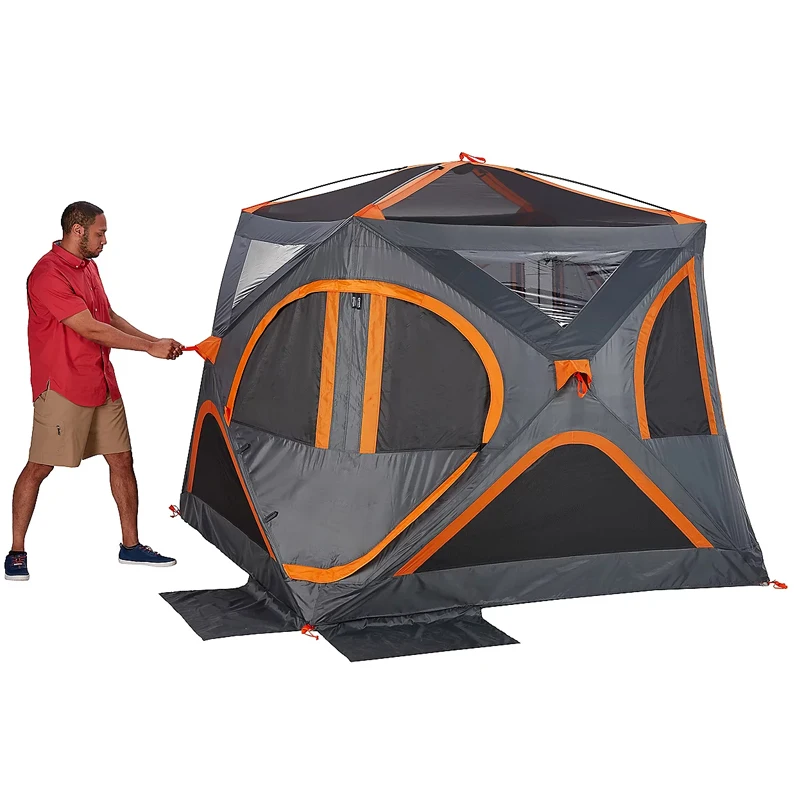 

Camping Tent Automatic Set up Insulated Quilted Quick Hub Tent Shelter Frame Winter Ice Fishing Pop up Tents