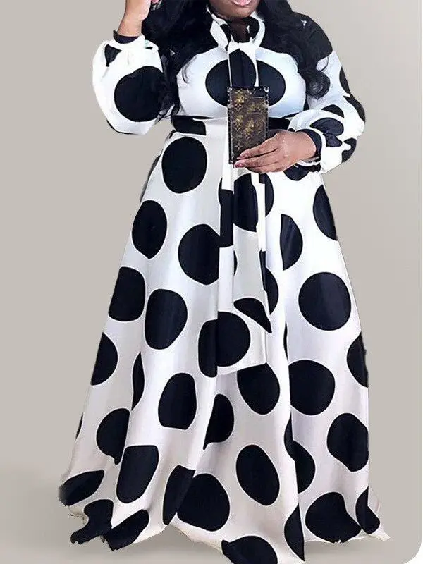 

Повседневное женское платье в горошек с круглым вырезом, свободного кроя, с длинными рукавами, на молнии, с боковым разрезом, в городском спортивном стиле