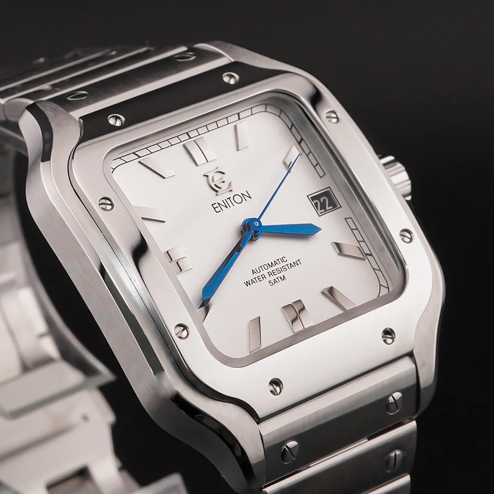 

ENITON Business 9015 Automatic Watch Man Fashion Luxury Sapphire Glass Waterproof Date Square Men's Watch ساعات يد رجالية