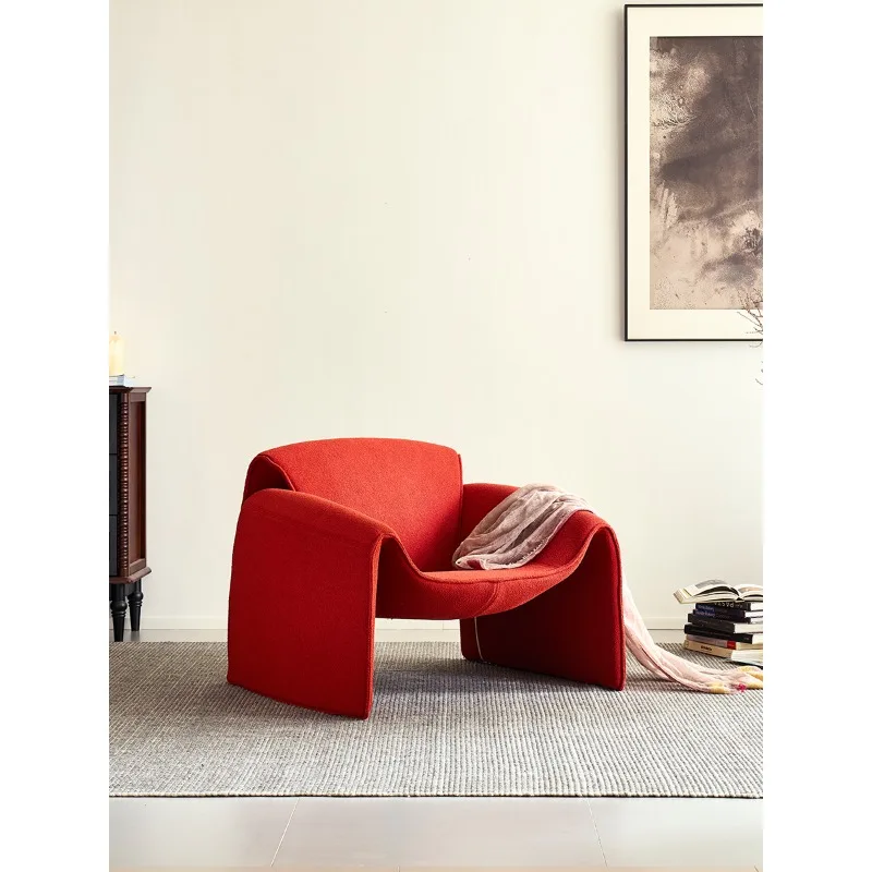 

Leather original designer casual sofa chair living room minimalist negotiation single chair