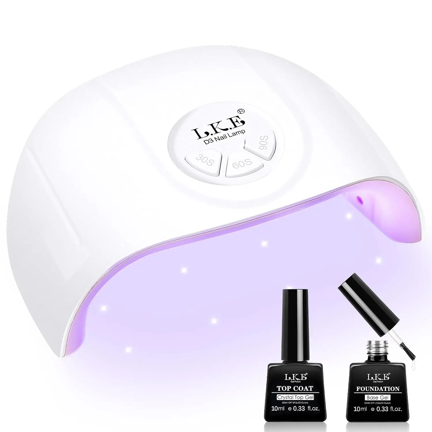 مصباح أظافر بالأشعة فوق البنفسجية 72 وات مع 21 قطعة من الخرز وقاعدة/مجموعة معطف علوي #1