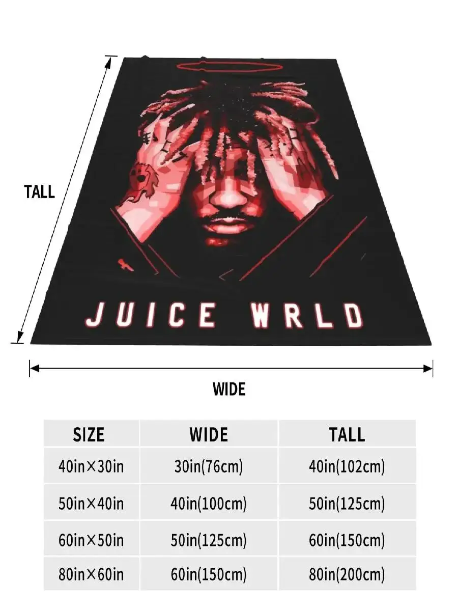 Juice WRLD Memorial Coral Fleece Plush Throw Blanket for Sofa Travel UltraSoft Bedroom Quilt