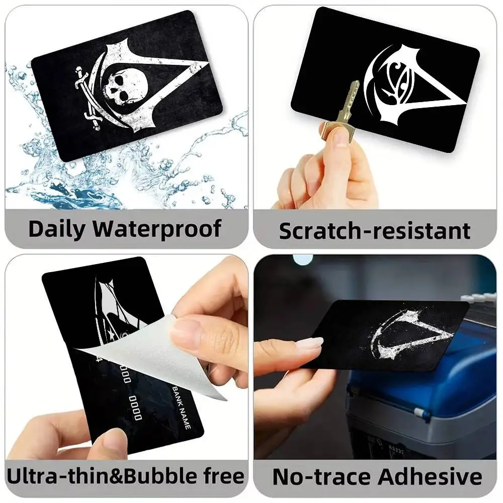 LOGO A-Assassins-Creed Credit Card HD Stickers Game Card Decal Small Chip Waterproof Sticker Gift