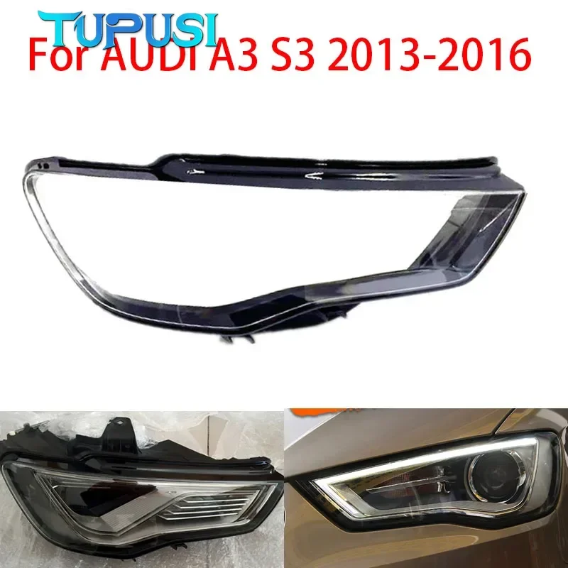 لأودي A3 S3 8 فولت 2013-2016 سيارة عدسة المصباح الأمامي عاكس الضوء شفافة العلوي عاكس الضوء غطاء حماية الضوء #1