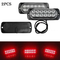2 uds 12 luces LED estroboscópicas advertencia intermitente baliza luz de advertencia 12V 24V estroboscopios para Auto DRL coche camión luz roja