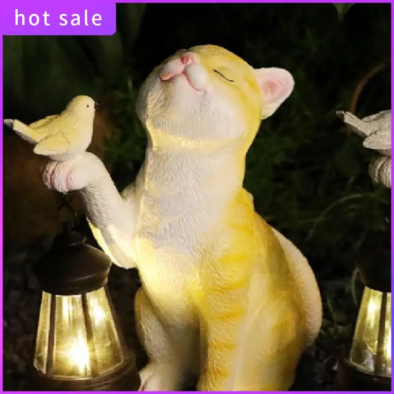 

Cute Solar Little Cats Lamp Resin Mini Cats Outdoor Lantern Garden Yard Balcony Ornament Lights
