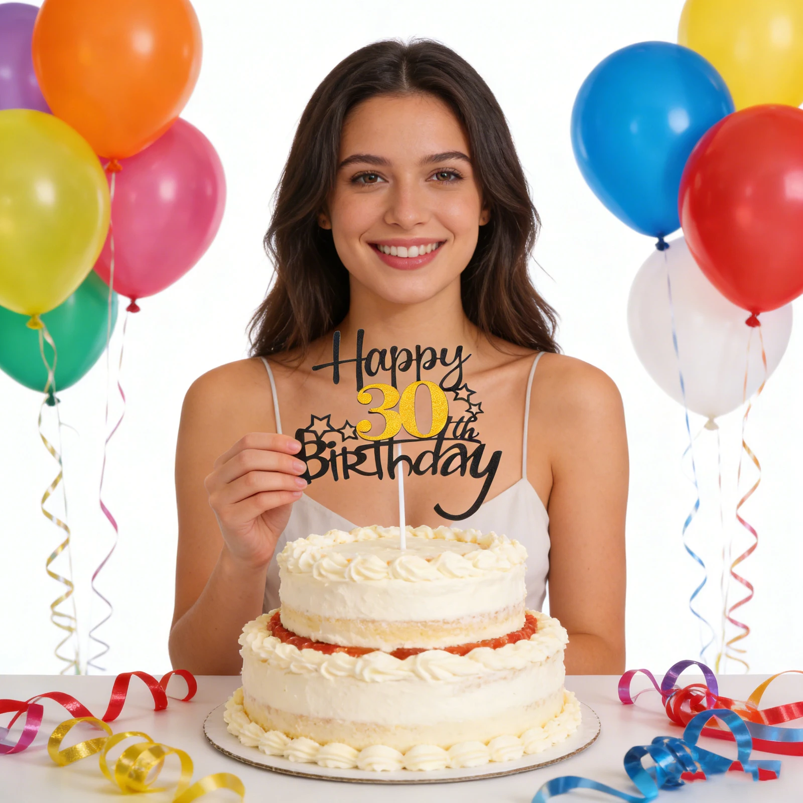 

20Pcs Birthday Cake Decoration Glitter 30 Years Old Cake Topper Happy Birthday Party Supplies Anniversary Dessert Picks