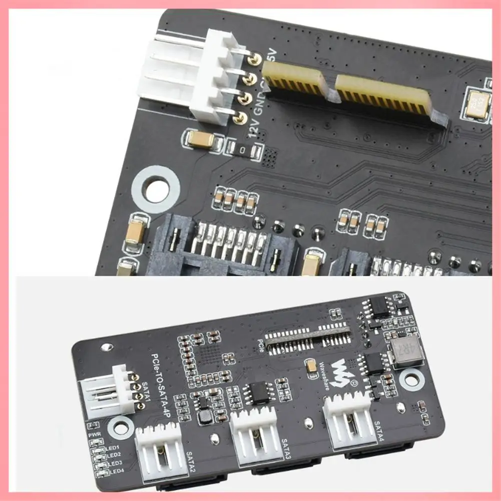 

N91R-для Raspberry Pi CM4 Плата расширения PCI-E к 4-сторонней плате расширения SATA3.0 6 Гбит/с Высокоскоростной интерфейс SATA поддерживает CM4