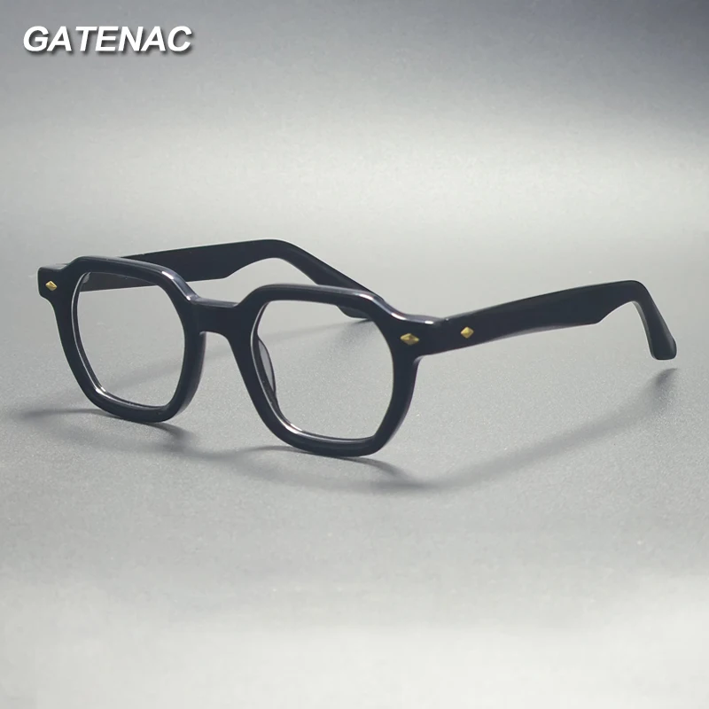 Handmade Acetate Glasses Frame Men Vintage Ultra Light Square Eyeglasses Frame Women Retro Japan Luxury Brand Designer Eyewear