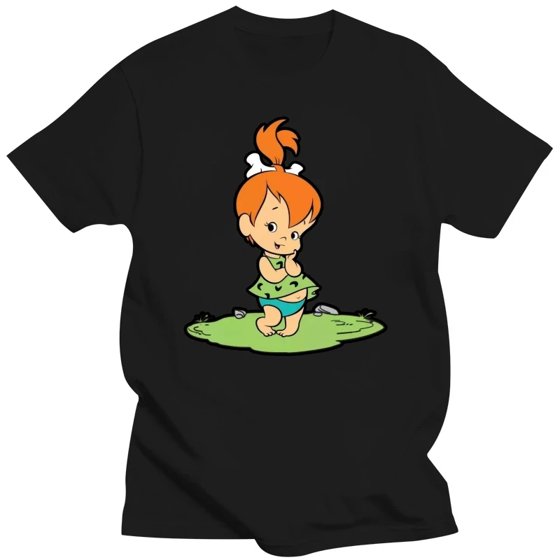 Printed Men T Shirt Cotton tShirt O-Neck Short-Sleeve New Style Cutie Pebs Pebbles Flintstone Women T-Shirt1