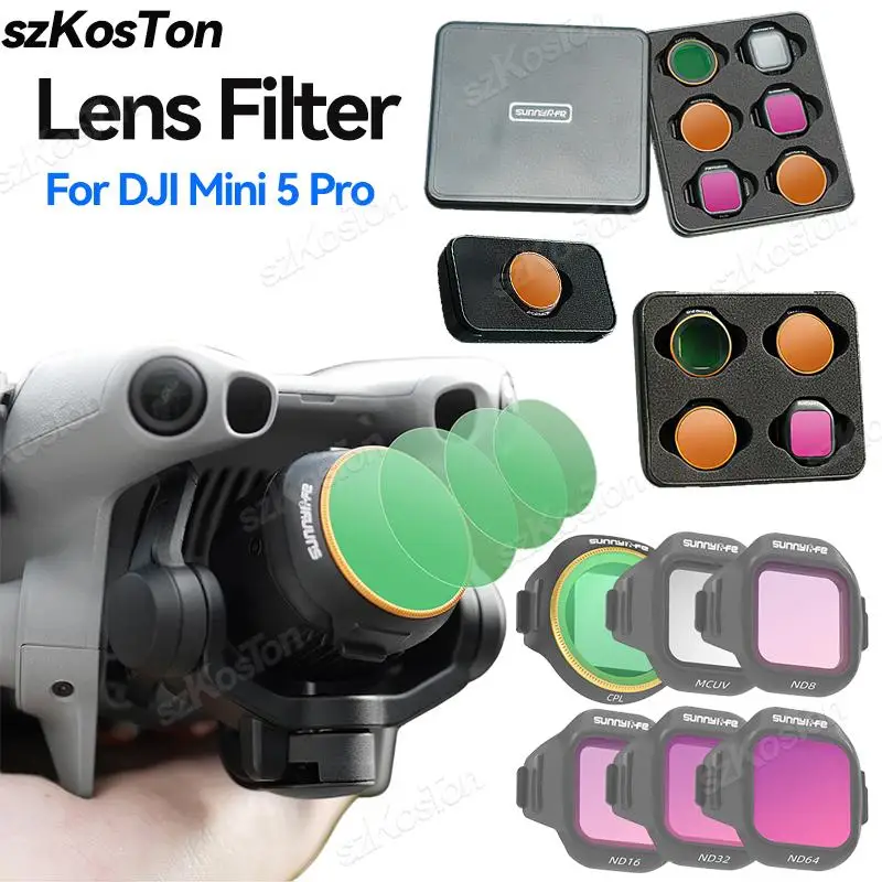 Camera Filter Kit For DJI Mini 5 Pro ND Lens Filters Optical Glass Lenses Filter MCUV NDPL CPL For DJI Mini 5 Pro Accessories