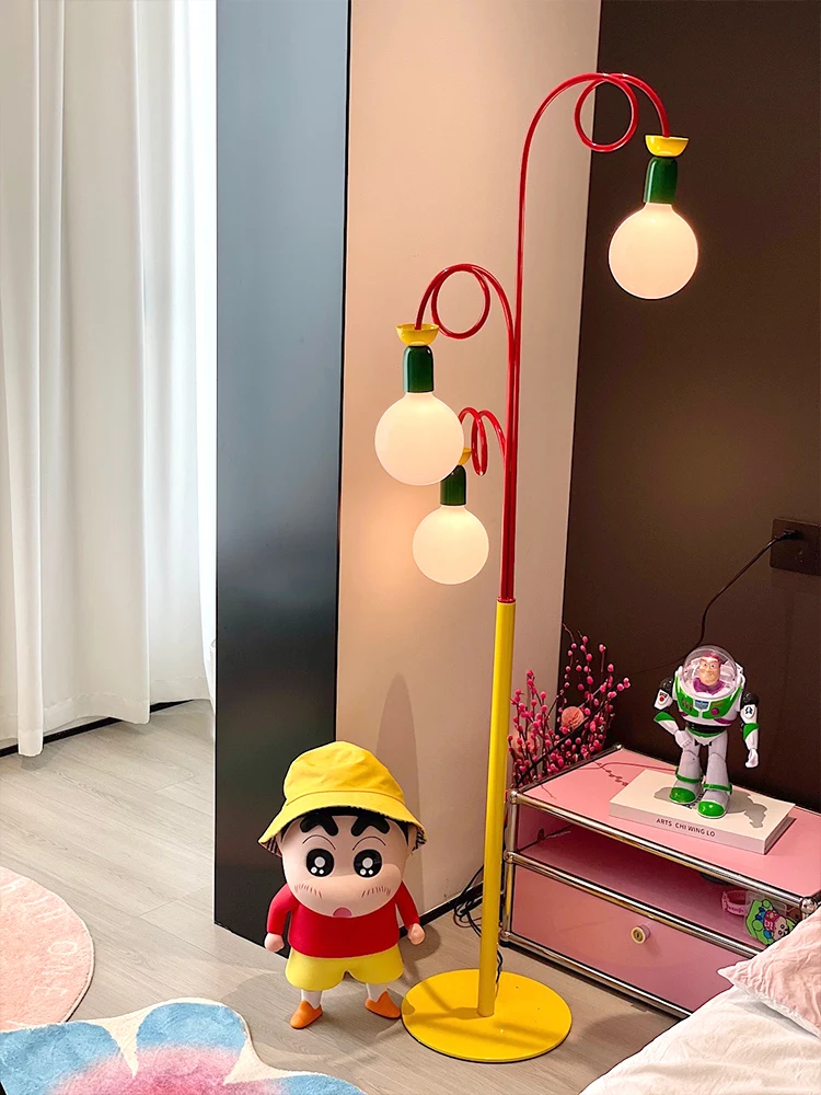 Macaron living room floor lamp new net red cartoon color middle-aged bedroom children's room atmosphere table lamp