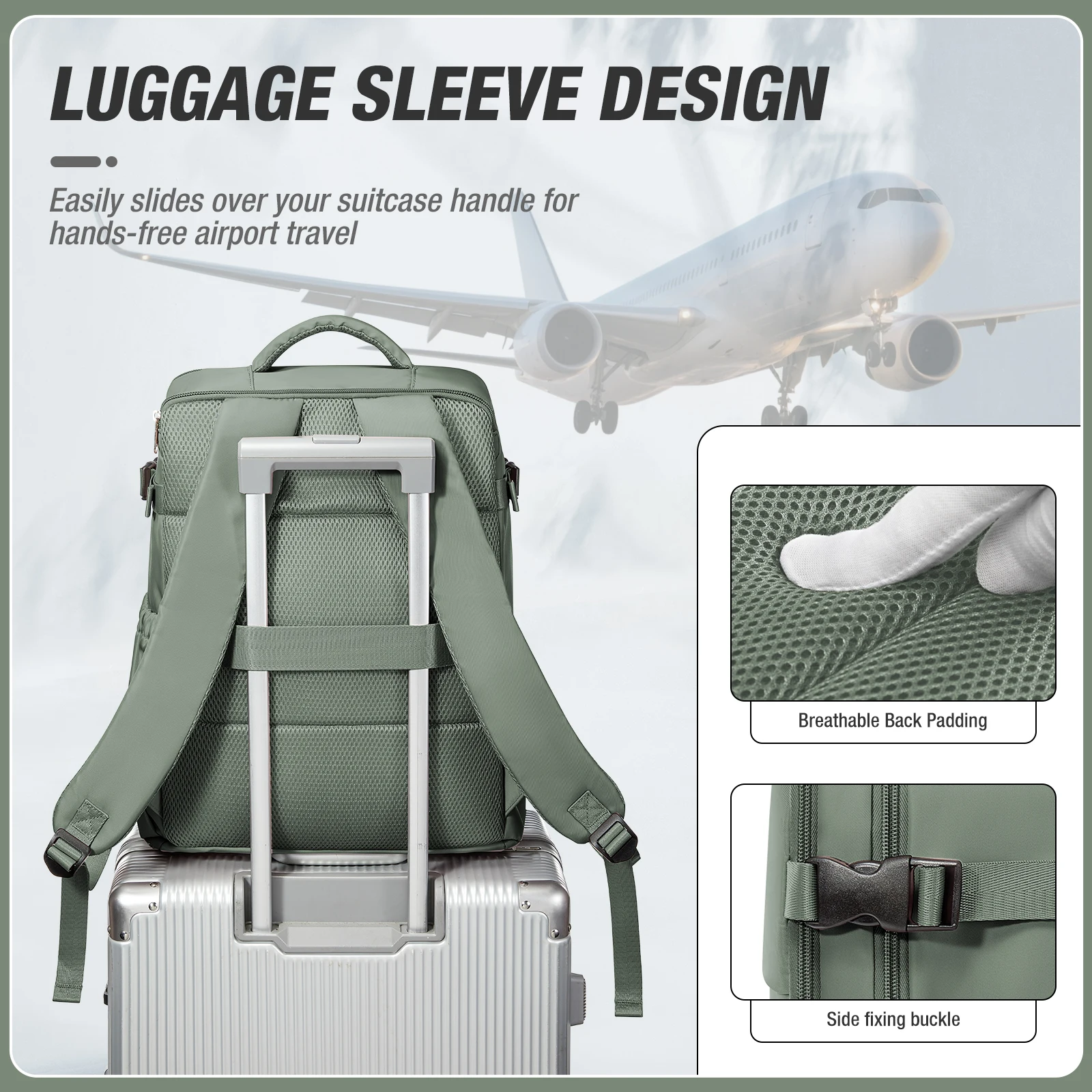 حقائب اليد Ryanair 40x30x20 حقيبة السفر حقيبة حمل الطائرات المقصورة ماكس ويز الهواء على ظهره، المرأة الرجال حقيبة ظهر للكمبيوتر المحمول