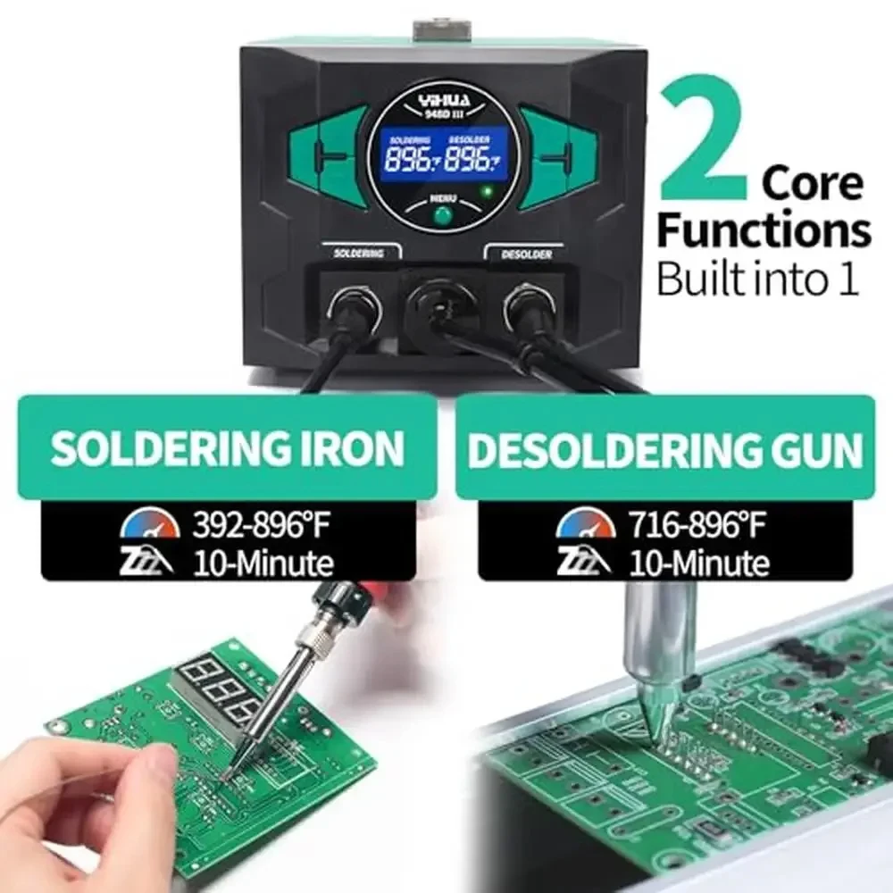 

Yihua 948D-III Soldering Iron Desoldering Station with LCD Display Desoldering Soldering Station