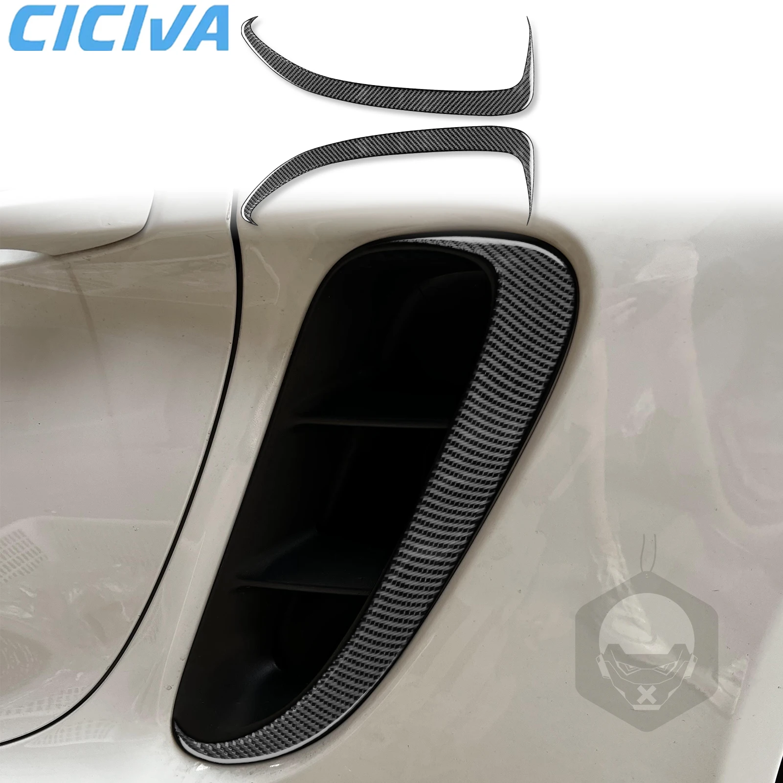 For Porsche Boxster Cayman 718 982 2016-2022 Carbon Fiber Exterior Side Flow Vent Fender Vent Interior Car Accessories Stickers