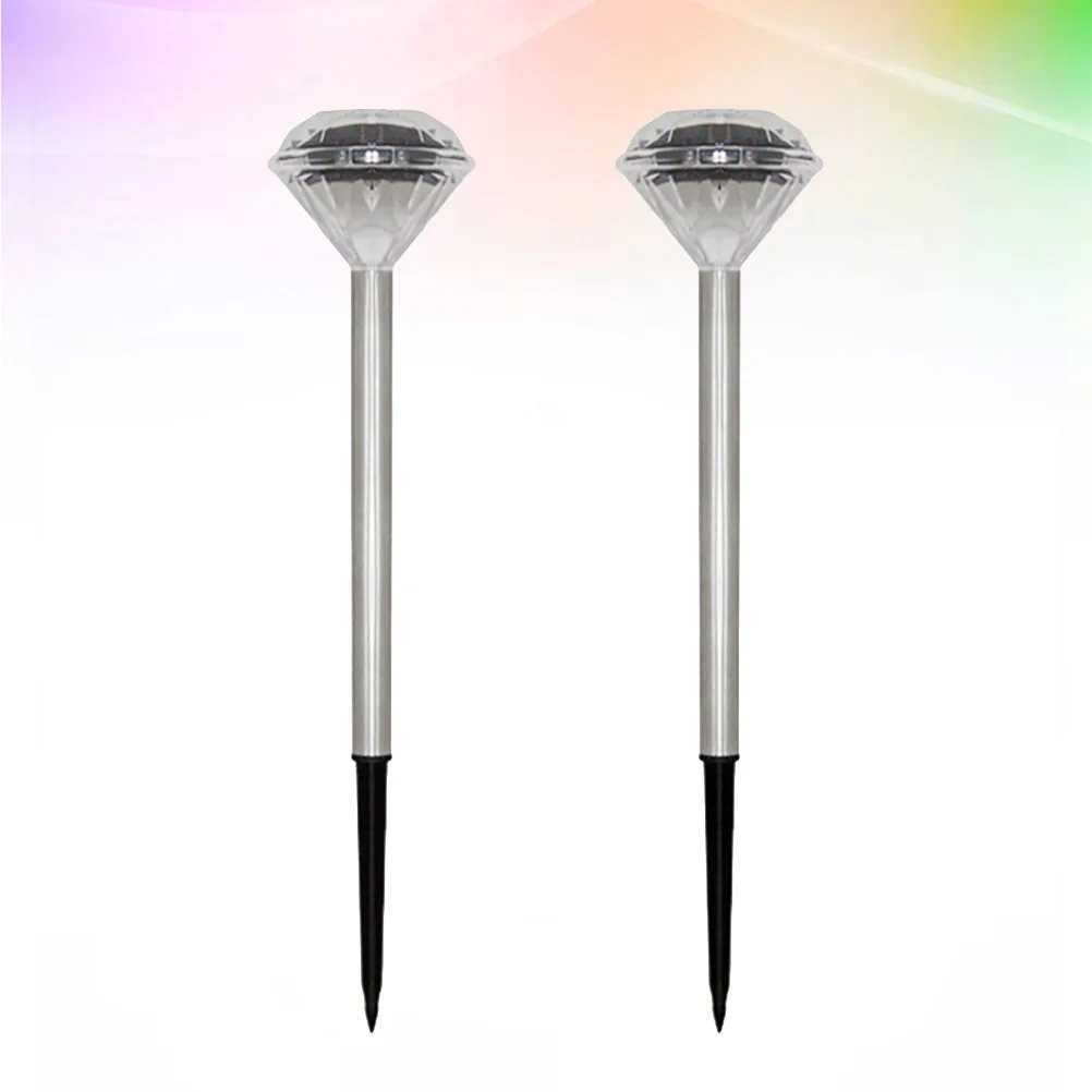 2 Pcs Solar Lawn Light Powered Outdoor Led Exterior Pathway Waterproof